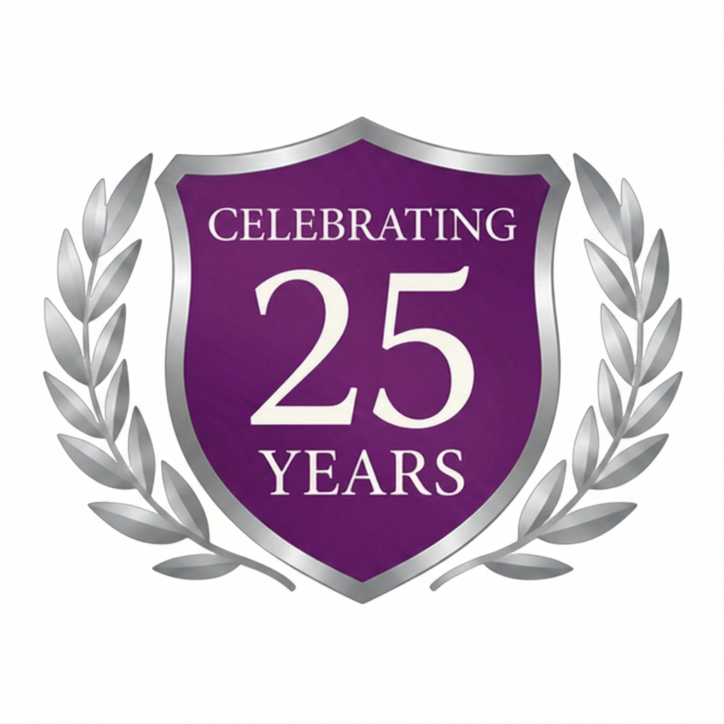 Shield – Silver and Purple